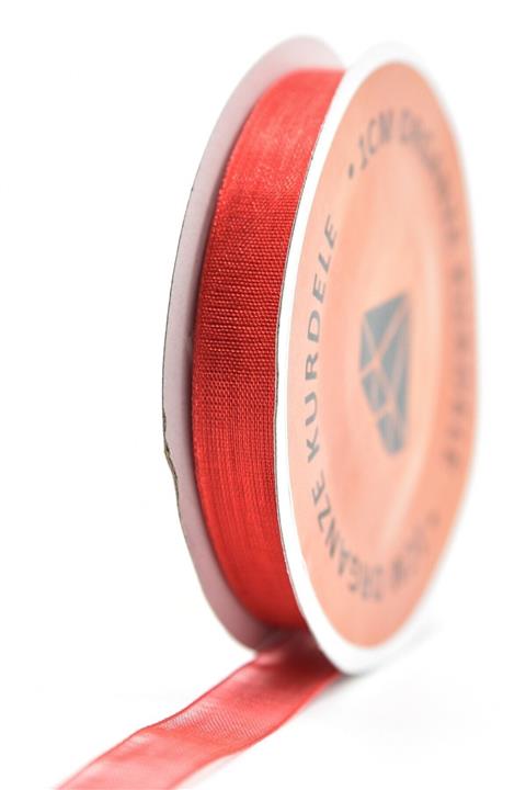 E Elmas Kırmızı Organze Kurdele (1cm-20m)