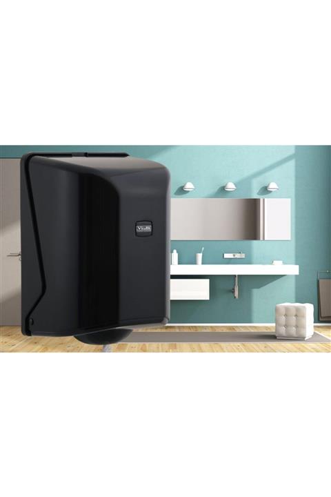 Şeker Portakalım - Vialli Og2b Maxifeedpoint Içten Çekmeli Kağıt Havlu Dispenseri Aparatı Siyah