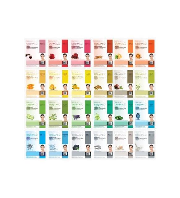 Dermal 24'lü Karma Kolajen Özlü Tek Kullanımlık Cilt Bakım Maskeleri