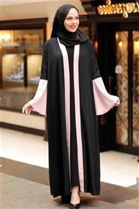 Neva Style - Kolları Detaylı Pudra Tesettür Abaya 55510pd