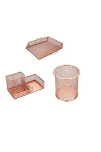 Pyrus Rose Gold Masa Üstü Düzenleyici 3'lü Set