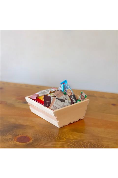 Mount Kay SPORTS Çok Amaçlı Kare Dekoratif Tezgah Üzeri Ahşap Meyvelik, Ekmeklik, Saksılık, Peçetelik, Sebzelik