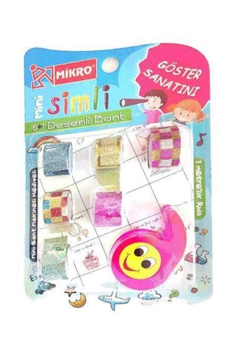 Faber Castell Mikro 6`lı Bant Makinası Hediyeli Simli Desenli Bant Deba