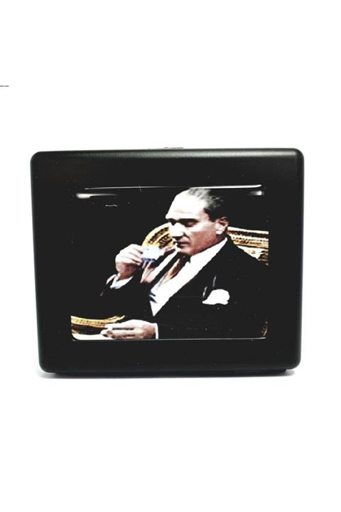 DEGRADE Atatürk 2 Figürlü Metal Sigara Tabakası Kutusu