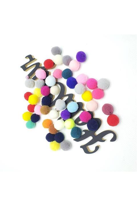 Hobiceyiz Polyester Ponpon Orta Boy 50 Adet