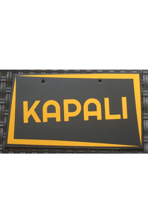 networksticker Açık Kapalı Modern Levha 18x10 Cm Siyah Üzeri Altın Gold Yazı