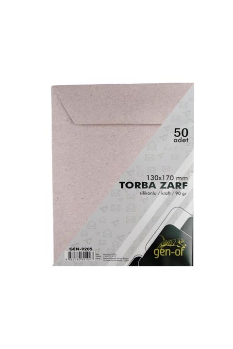GenOf Torba Zarf 13x17 Kraft 90 Gr Silikonlu 50 Li