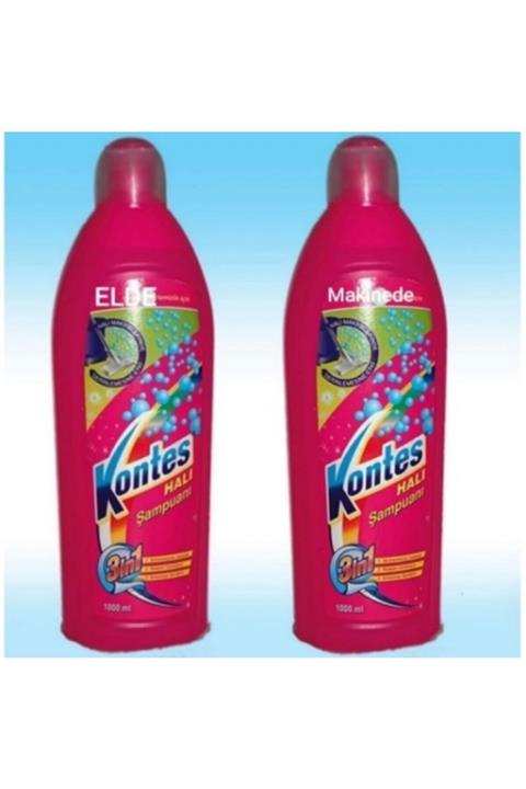 Kontes Halı Şampuanı Elde 1000 Ml+ Halı Şampuanı Makinede 1000 Ml Ikili