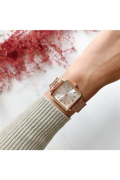 OQQO Greatness Rose Gold Kasa Gümüş Kadran Kadın Kol Saati