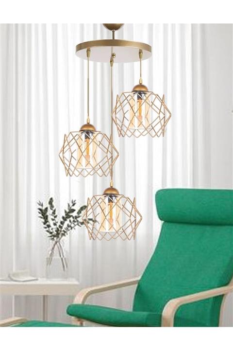 kocvizyon Golden Koza Glass 3 Mutfak, Koridor, Salon, Antre Avize