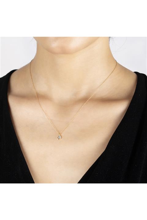 UĞURLU1974 Nazar Boncuklu At Nalı Pırlanta Kolye