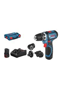 Bosch Professional Gsr 12v-15 Fc Set 2 Ah Çift Akülü Delme/vidala Çanta+3 Adapt.