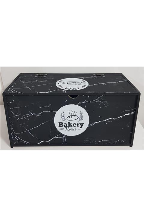 HibanaMorza Ahşap Ekmek Dolabı Siyah