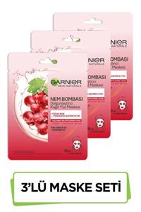 Garnier Nem Bombası Dolgunlaştırıcı Kağıt Yüz Maskesi 3'lü Set