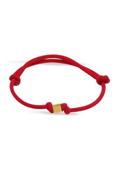 ALTINKÖŞE Altın Küp Kırmızı Ipli Bileklik