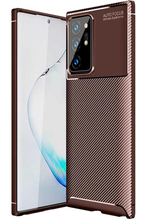 Samsung Galaxy Note 20 Ultra Kılıf Sert Korumalı Zırh Karbon Fiber Kapak
