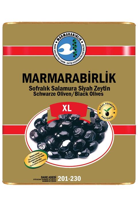 MarmaraBirlik Mega 201-230 Kb Xl Doğal Siyah Zeytin 10 Kğ
