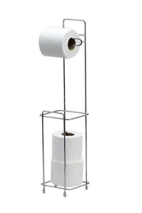 HomeTarz Çelik Banyo Wc Kağıtlık Peçetelik Yedek Hazneli 65 cm