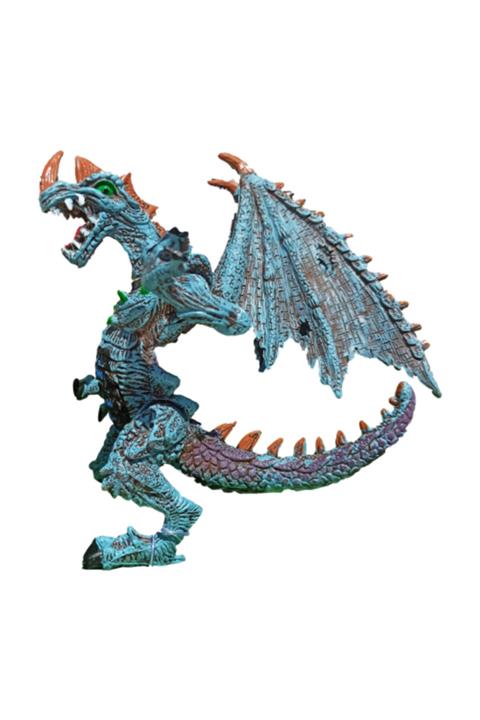 Meva Market Dragon Ejderha Özel Tasarım Et Oyuncak Ejderha Figürü 14cm Mavi