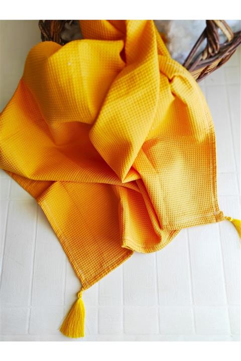 mommüslin Püsküllü Bebek/çocuk Waffle Pike 85*95