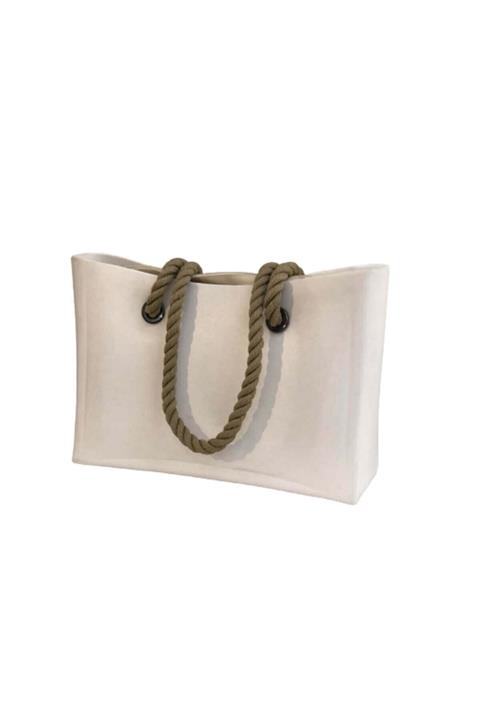 Haşema Beyaz Eva Plaj Çantası