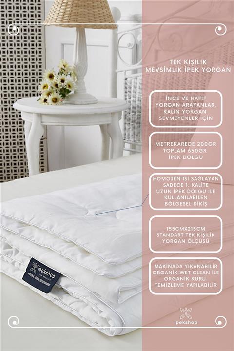 İpekshop Antialerjik Tek Kişilik Yazlık İpek Yorgan
