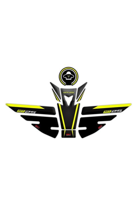 GP KOMPOZİT Yamaha Mt-25 2015-2019 Uyumlu Tank Pad Seti Siyah-sarı
