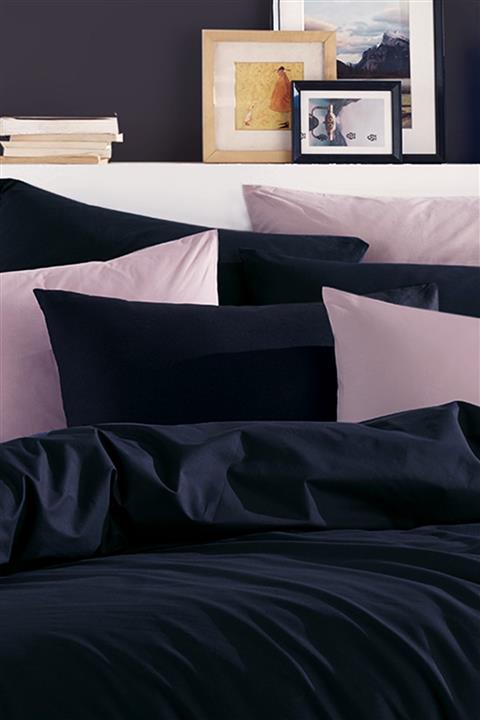 Cote Blanc Plain Siyah %100 Pamuk Ranforce 2'li Yastık Kılıfı 50x70