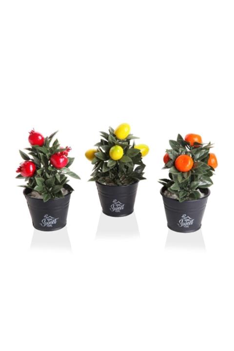 İzmir Cam Pazarlama Ticaret Takım Mini Meyve Ağacı Seti 3'lü