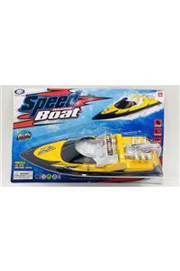 toysandmore Bot Oyuncak Pilli Suda Giden Gemi Boat Racing 28 Cm Uzunluk Sarı