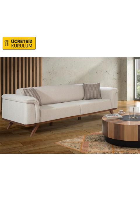 Vivense Venedik Üçlü Koltuk Ekru