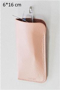 Tabac Hakiki Deri Gözlük Kılıfı - 672550 - 6*16 Pembe