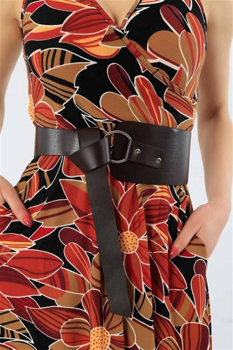 Afilva Kadın Kahve Suni Deri Elbise Kemeri