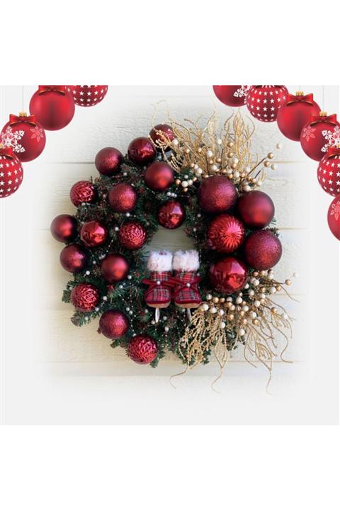 Türkan Baykuş Yılbaşı Yeni Yıl Temalı Kapı Çelengi Tb-109