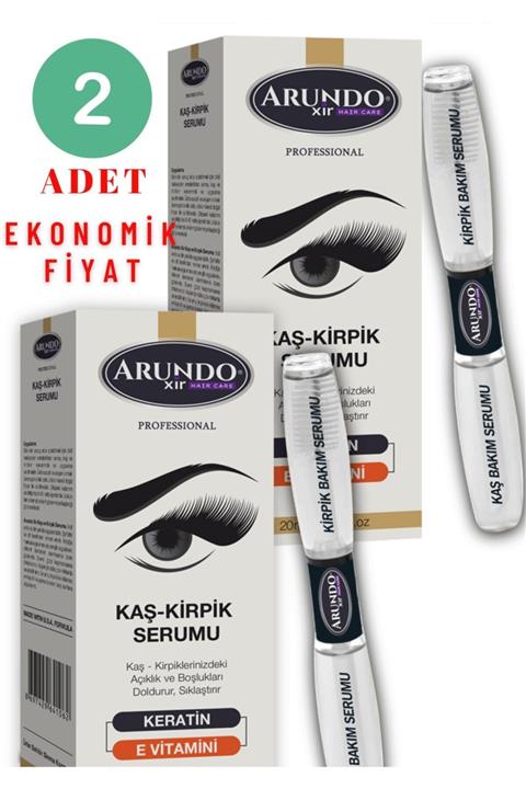 ARUNDO XİR Dolgunlaştırıcı Uzatıcı Keratin Katkılı Kirpik Ve Kaş Serumu 10+10 ml X 2 Adet