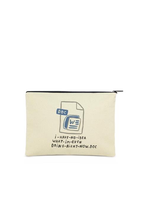 Çınar Bez Çanta Clutch Word Kanvas Makyaj Çantası