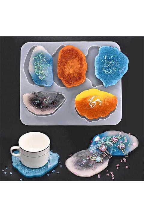 Hobizubi Bardak Alti 5'li Reçine Epoksi Kalıp - 226