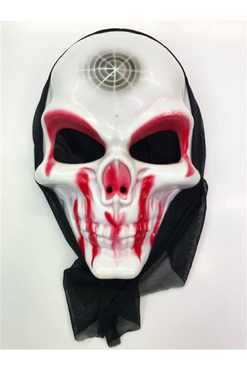 HESAPLIJET Kanlı Surat Örümcek Ağ Şeritli Korku Maskesi