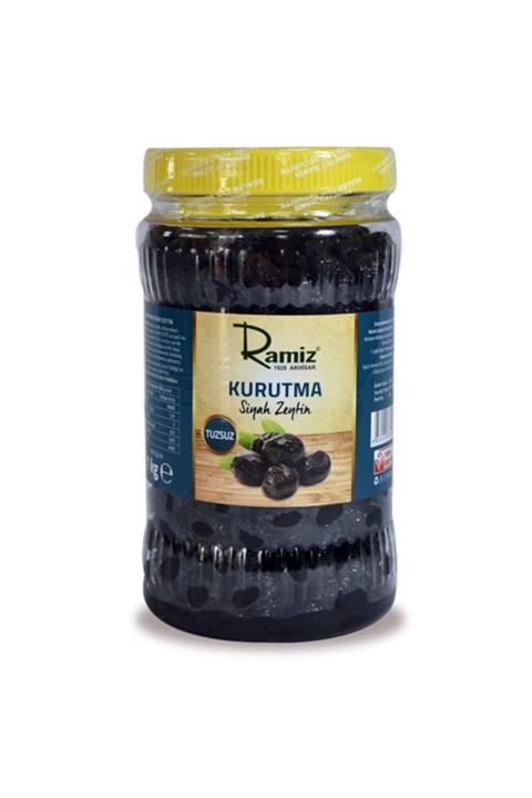 Ramiz Uslu Tipi Tamamen Tuzsuz Akhisar Siyah Kurutma Zeytin 1 Kg