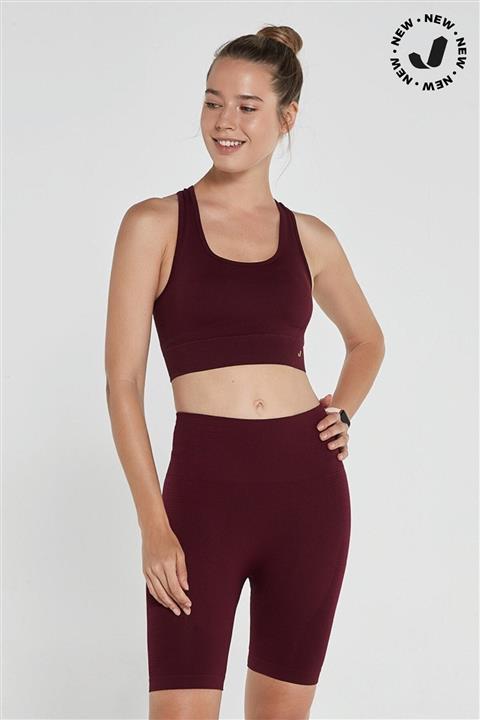 Jerf Gela Çift Katlı Kompress Sport Bra Bordo