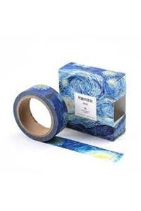 Minnoş Dükkan Van Gogh Desenli Kağıt Washi Tape Bant