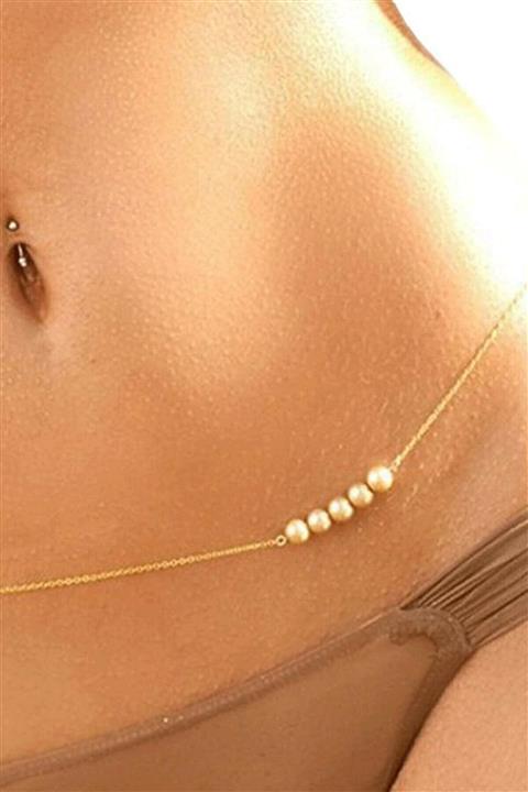 Classy Bel Takısı Inci Detaylı Vücut Aksesuarı Vücut Takısı