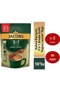 Jacobs 3ü1 Arada Gold Kahve Karışımı Yoğun Lezzet 80 Adet (10 X 8 Paket)