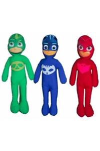 MR Toys Shop Yeşil Pj Masks Figürlü Peluş Oyuncak 3 Adet