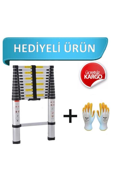 Ebax 13 Basamaklı Teleskopik Uzayan Merdiven 3,8 Metre