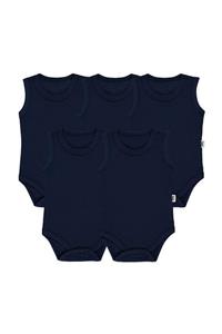 Civil Baby Basic Süprem Bisiklet Yaka 5'li Çıtçıtlı Badi 0-18 Ay Lacivert