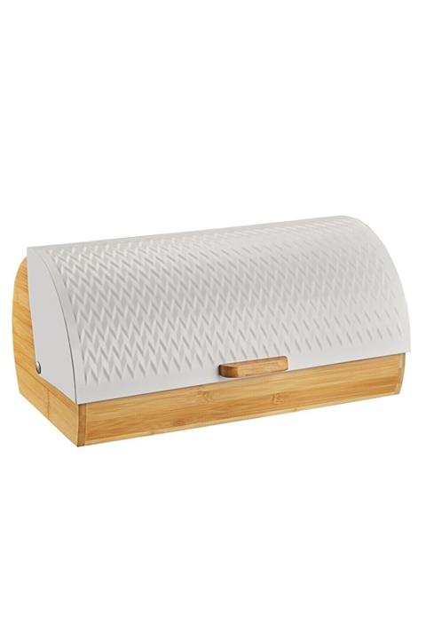 Paçi Bambu Ekmeklik Beyaz Zigzag