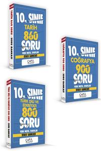 ÇAPA YAYINLARI 10.sınıf Türk Edebiyatı , Tarih - Coğrafya Soru Seti (3kitap)