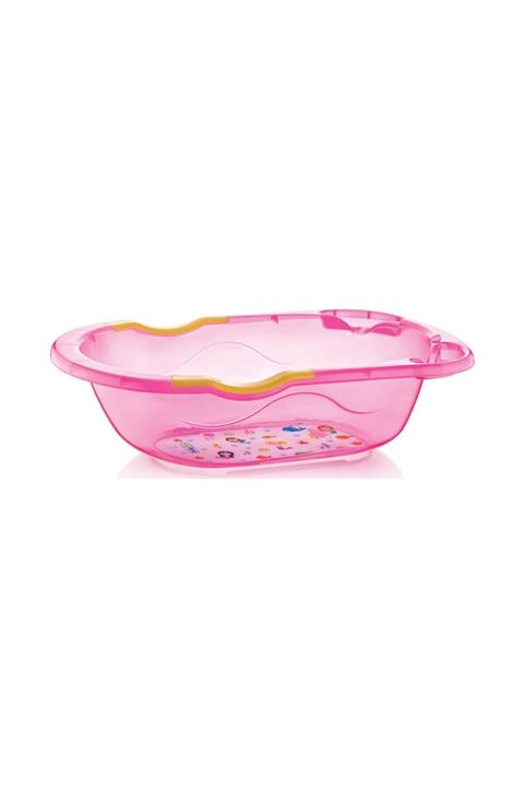 EVGARAJ Bebek Banyo Küveti Bebek Yıkama Küveti Pembe Giderli Desenli