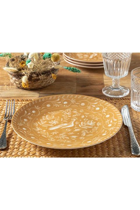 English Home Hermosa Porselen Servıs Tabağı 25 Cm Hardal